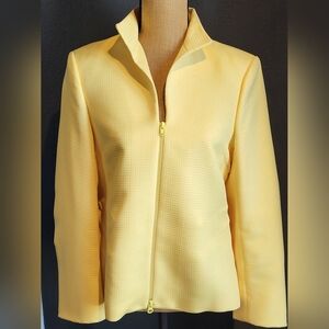 Austin Reed lemon yellow polyester zippered jacket size 10
